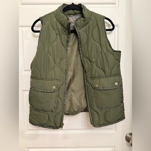 Natural Reflections Olive Quilted Vest